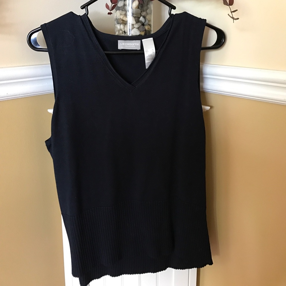 Liz Claiborne Collection navy blue sleeveless top