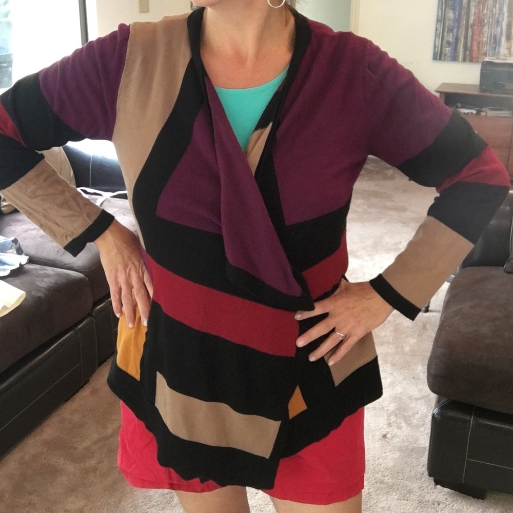 Color Block Flyaway Sweater