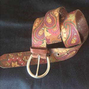 Paisley Leather Belt