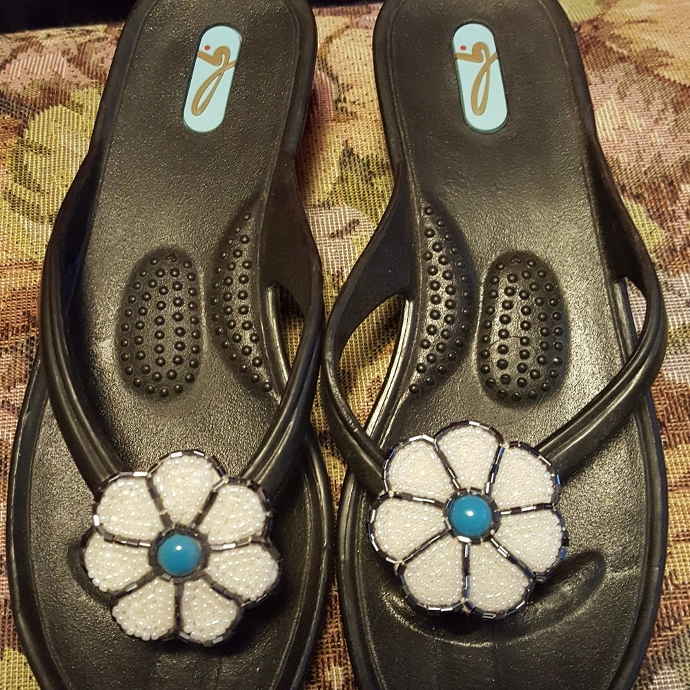 Sequined sandals