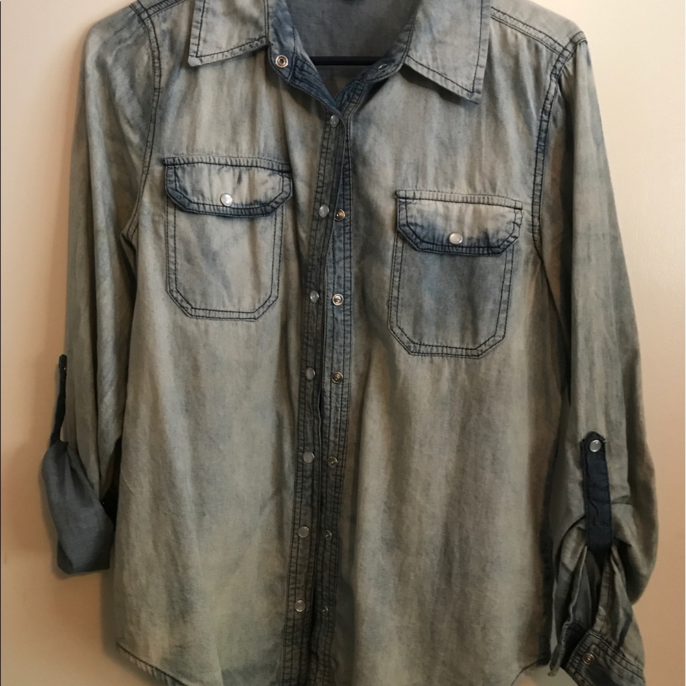 Forever 21 Premium Denim Button Up Shirt