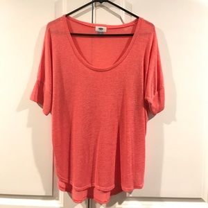 Old Navy Short Sleeve Peach Salmon Coral top Large