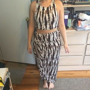 Crop top and skirt set