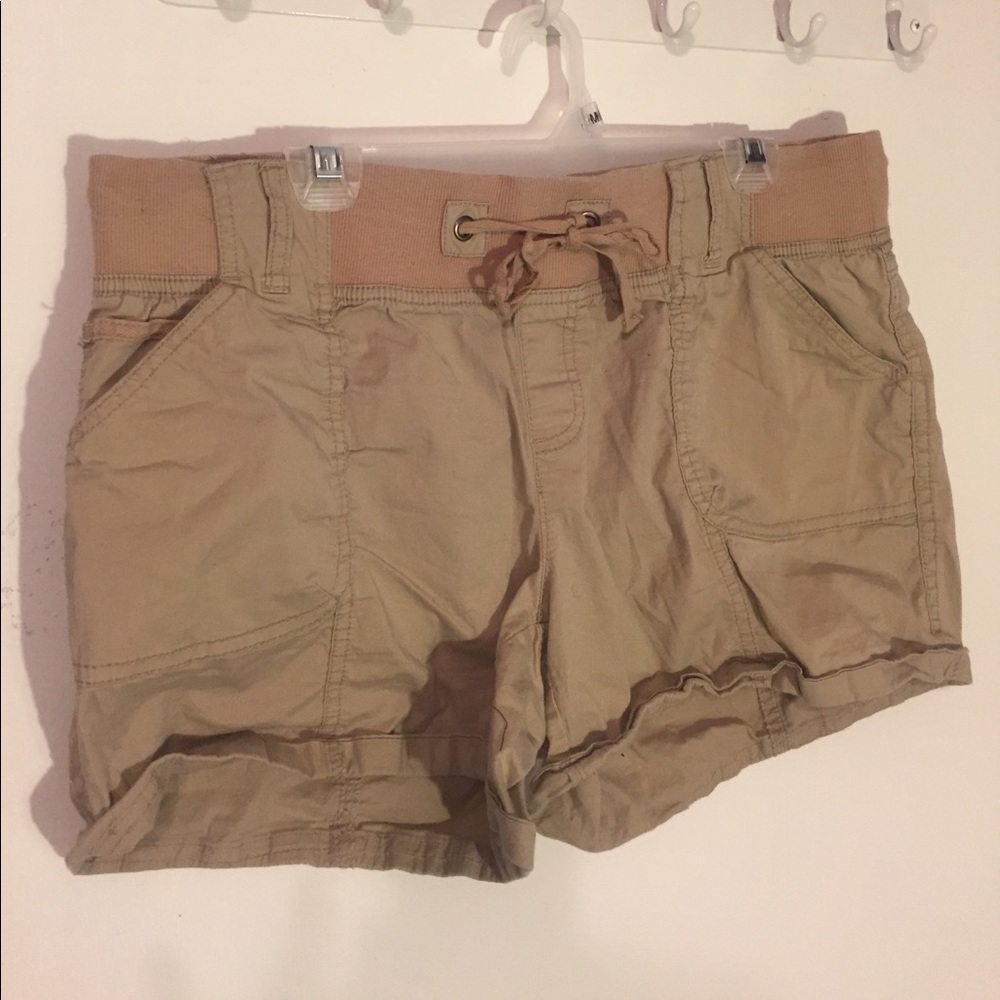 Khaki Drawstring Shorts