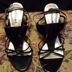 Black strappy sandal with heel