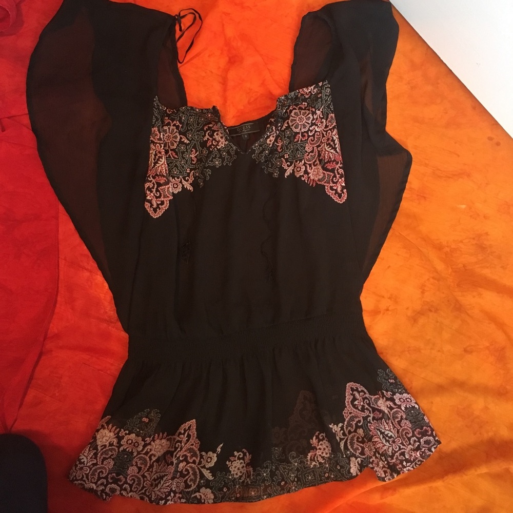 Flowy black long shirt/ beach cover