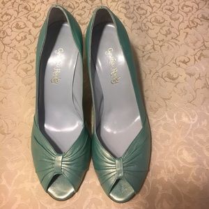 Peep toe Cynthia Rowley teal Heels