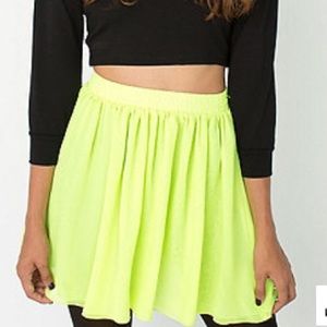 Neon yellow Chiffon skirt from American Apparel