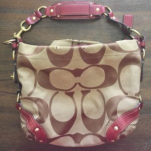 COACH Purse 10619 Signature Carly Hobo Bag