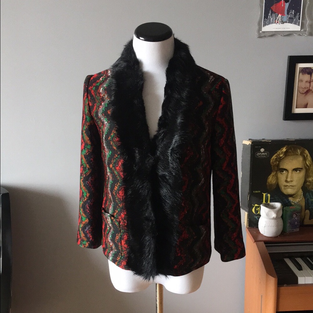 All Saints faux fur 3/4 length Jacket