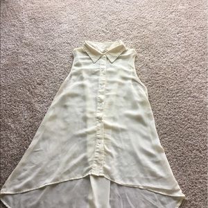 Cream colored high low blouse