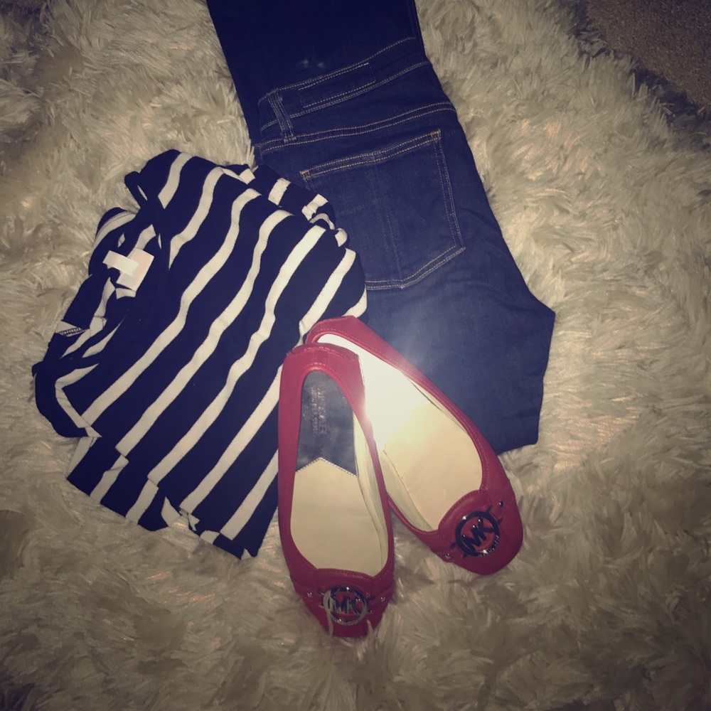 Micheal kors red flats size 8