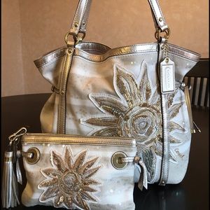 RARE COACH AUDREY SUNFLOWER & MATCHING WRISTLET!