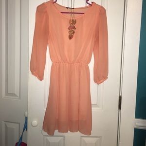 peach color dress