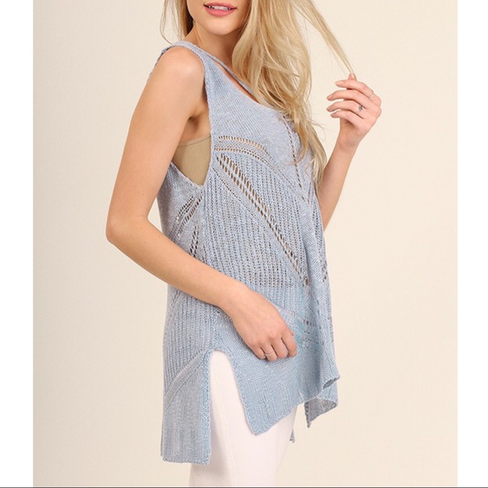 MAC sleeveless cross back top - SKY BLUE - Picture 2 of 2