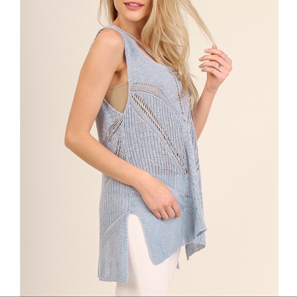 MAC sleeveless cross back top - SKY BLUE - Picture 2 of 2