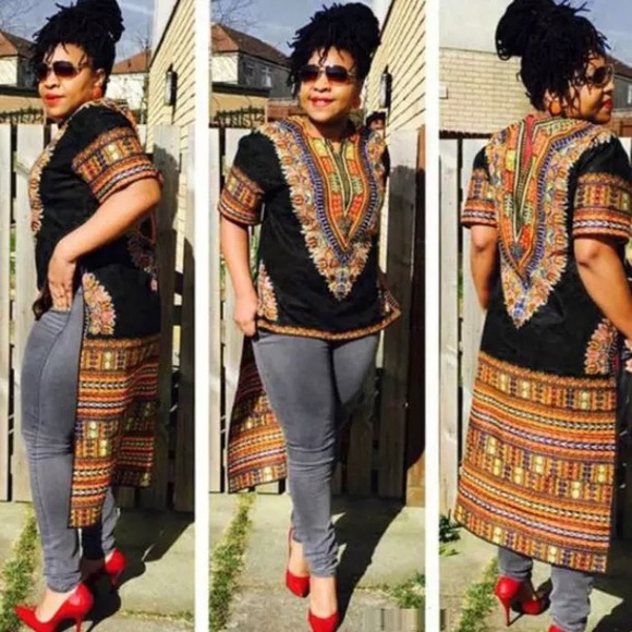 New Chic High/Low Comfy Dashiki Print Top/Dress - Picture 1 of 4
