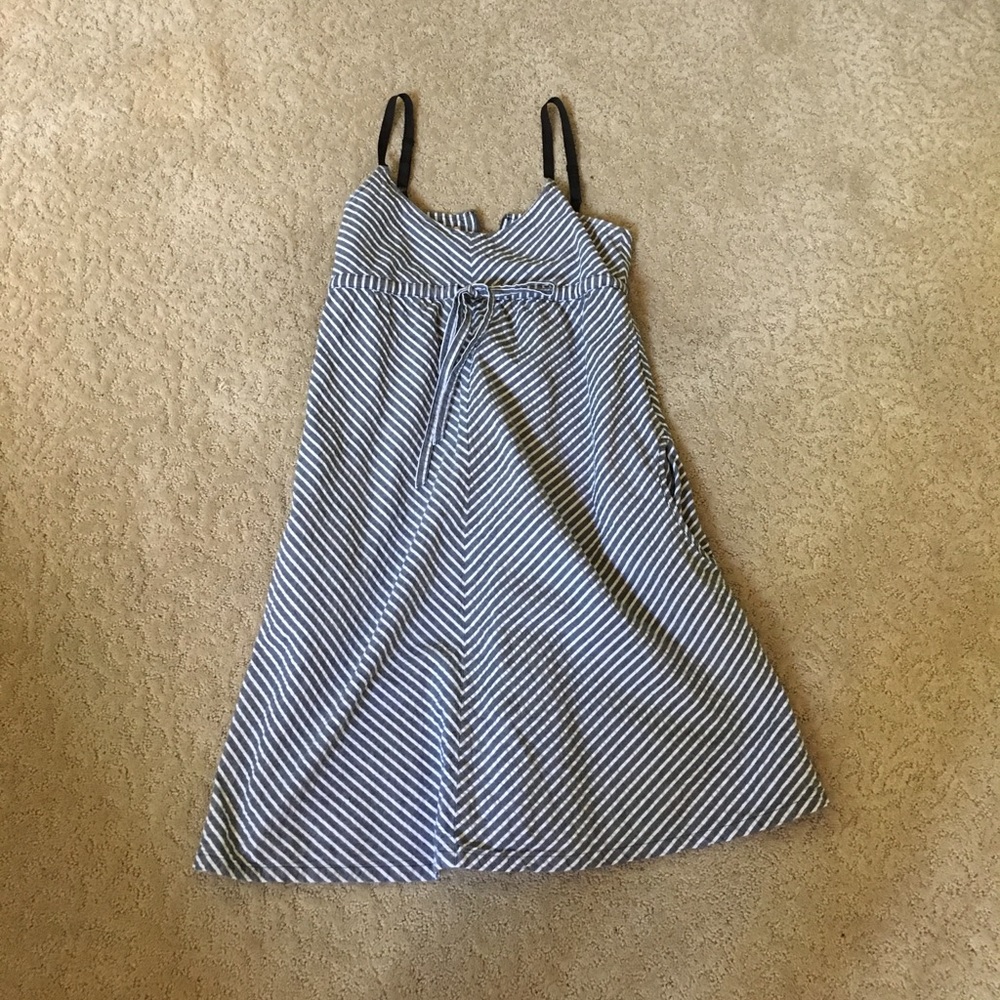 Grey and white striped dress