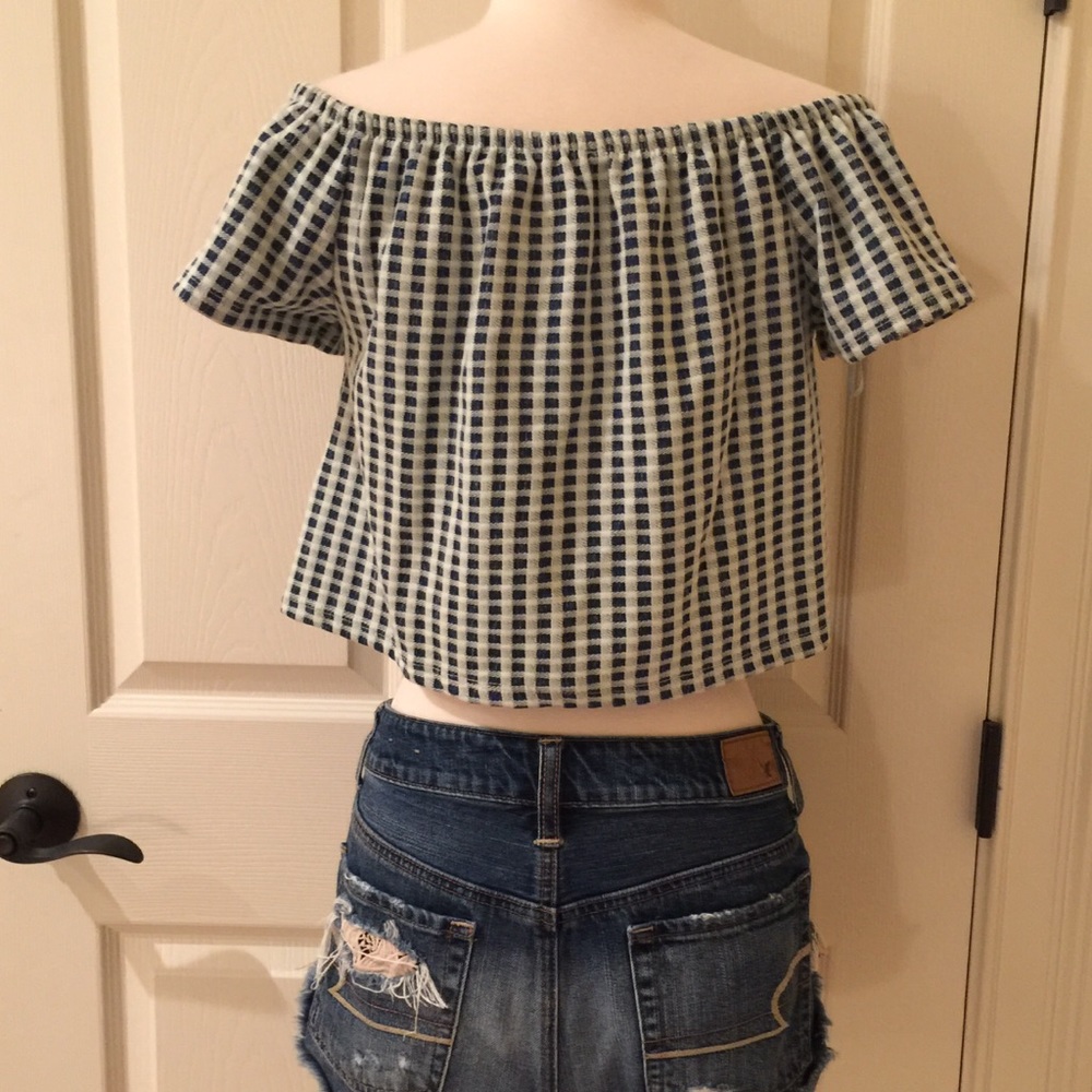 Zara blue and white crop top - Picture 3 of 4