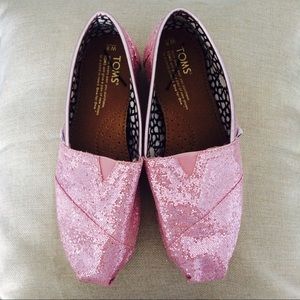 Tom's Sparkly Pink Canvas Shoes