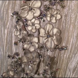 champagne embellished prom dress- size 2/4