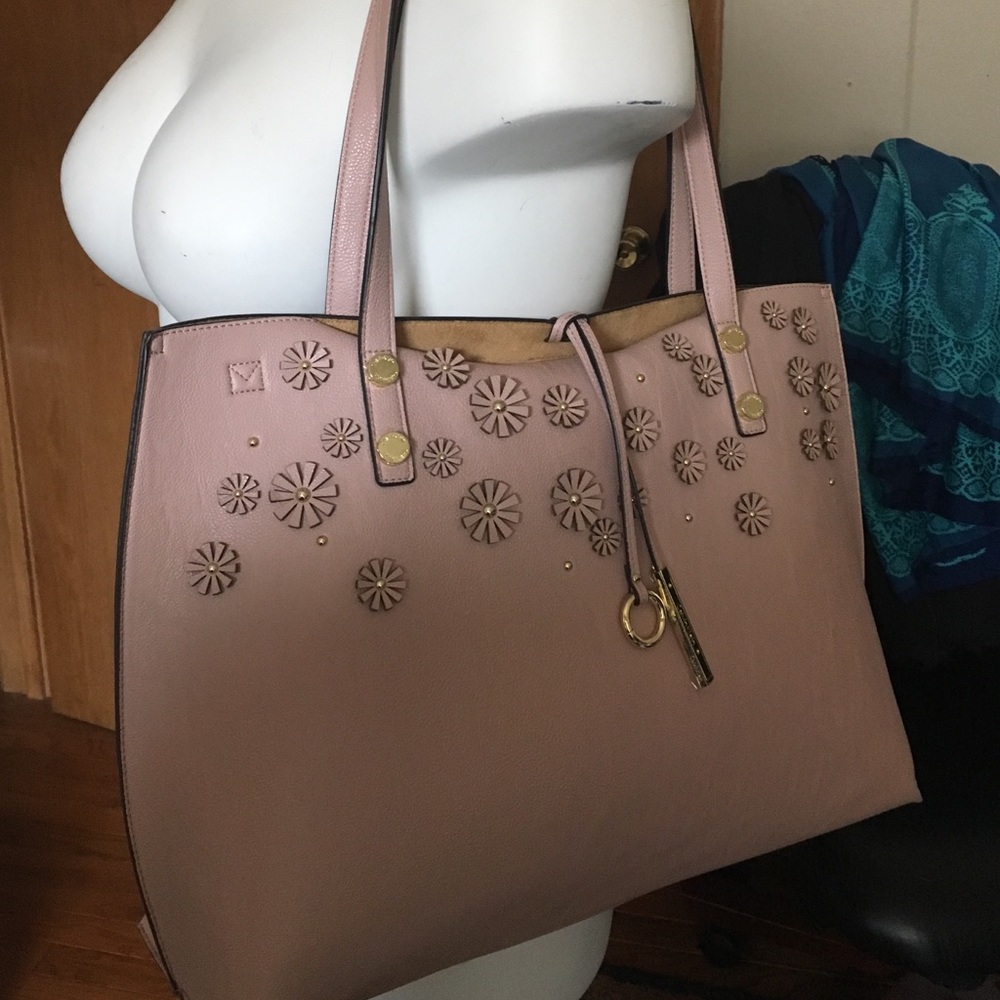 Blush and camel reversible CK tote