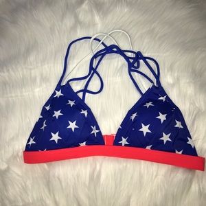 PINK Victoria's Secret American Flag SwimSuit Top