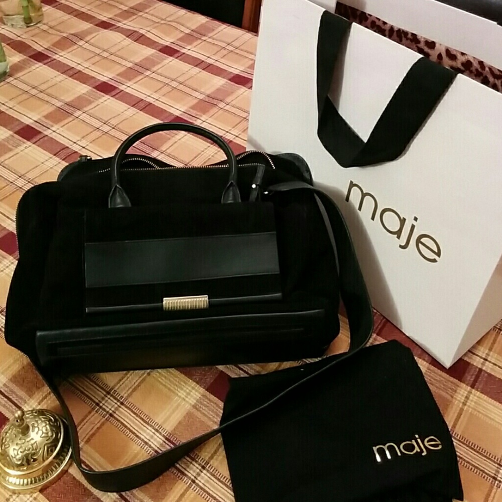 🆕Maje Black suede  petit Sac Jour