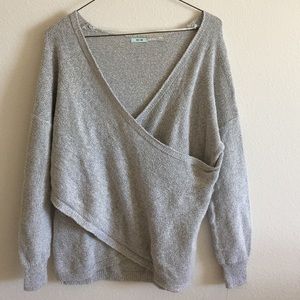 NWOT - Grey drape knit sweater