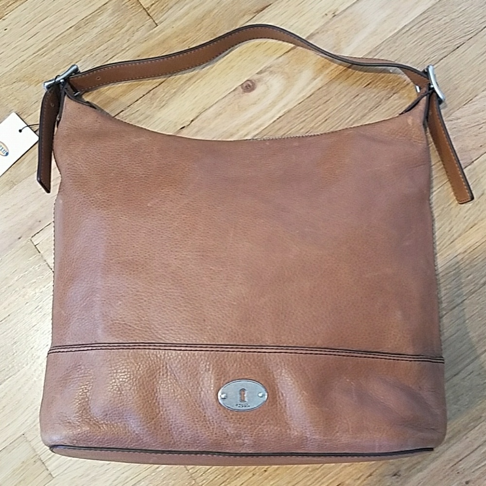 Fossil Marlow Hobo in Chestnut leather