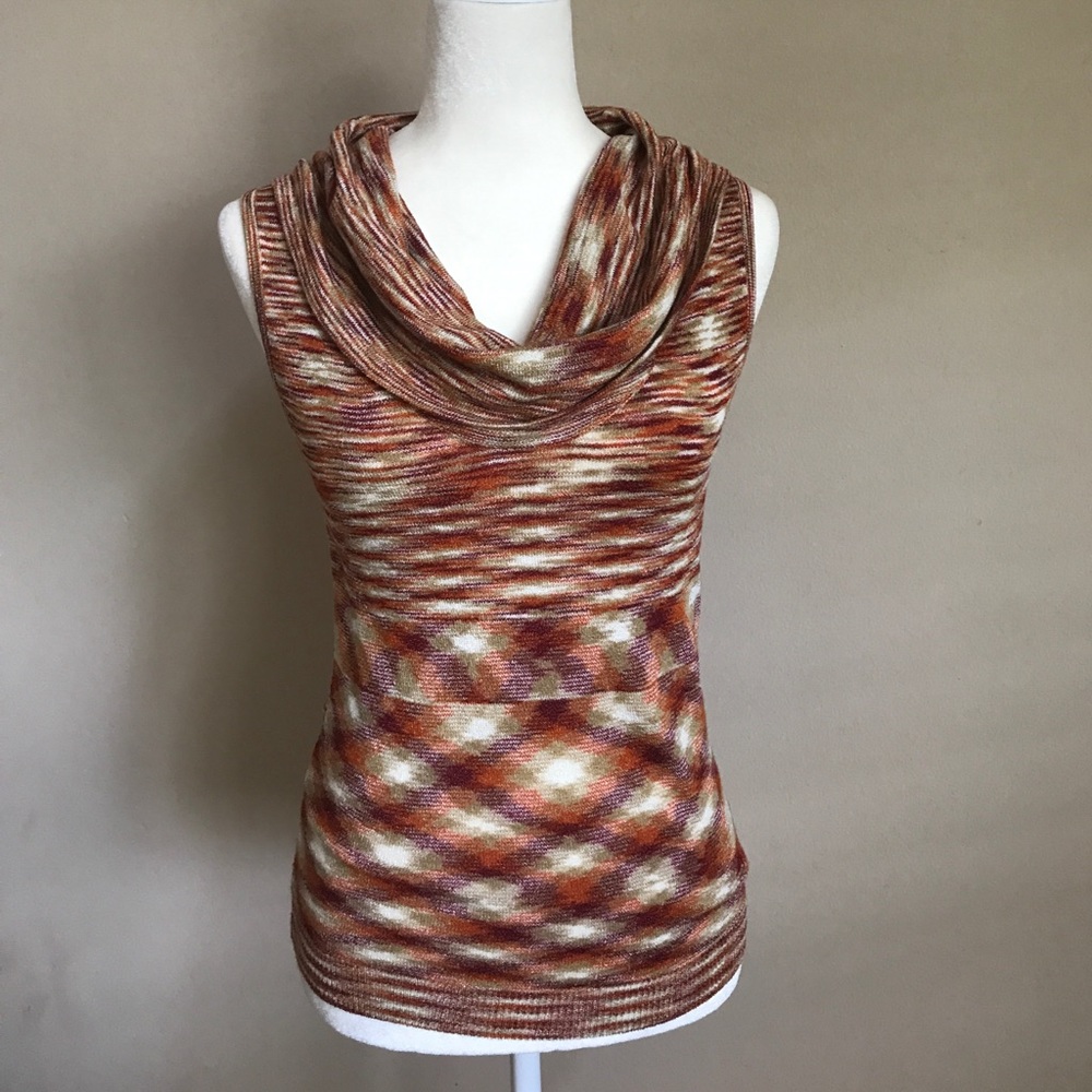 BCBG MAXAZRIA Sleeveless Cowl Neck Sweater Top