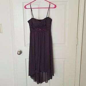 Purple high low dress
