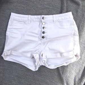 Forever 21 White High Waisted Shorts