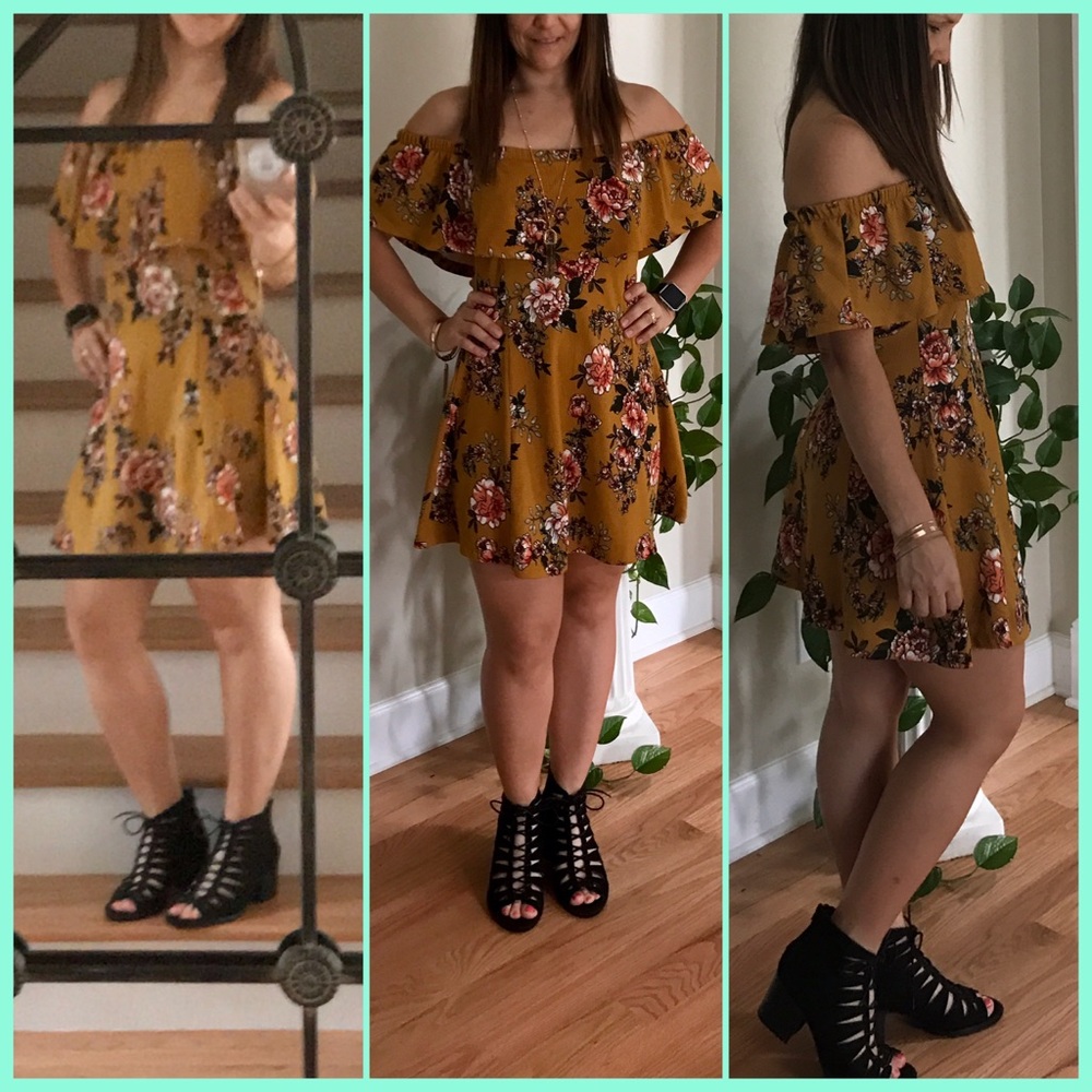 ✅RUFFLED OFF THE SHOULDER DRESS - Picture 2 of 5