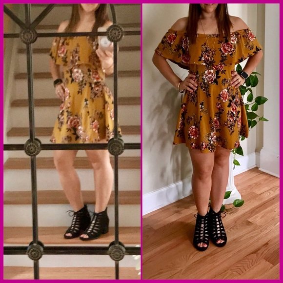 ✅RUFFLED OFF THE SHOULDER DRESS - Picture 3 of 5