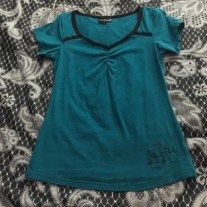Sourpuss teal top