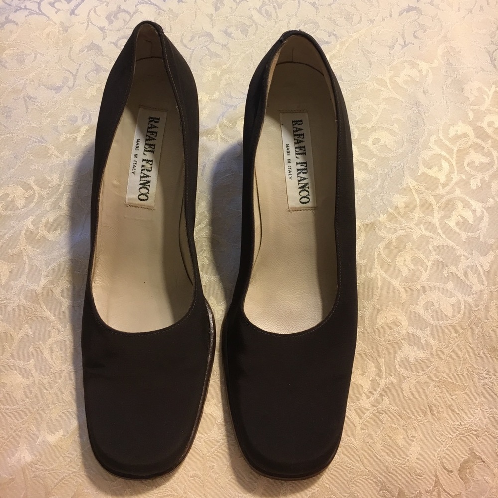 Brown women's block heels