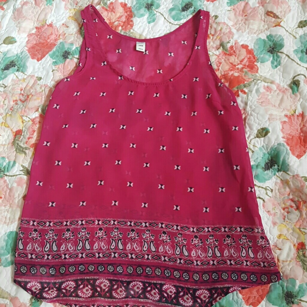SOLD! Pretty Pink Sheer Tank Top