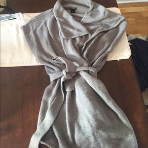 Sleeveless wrap sweater