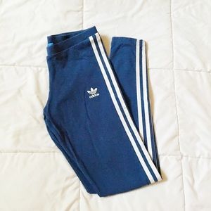 Adidas Blue 3 Stripe Leggings