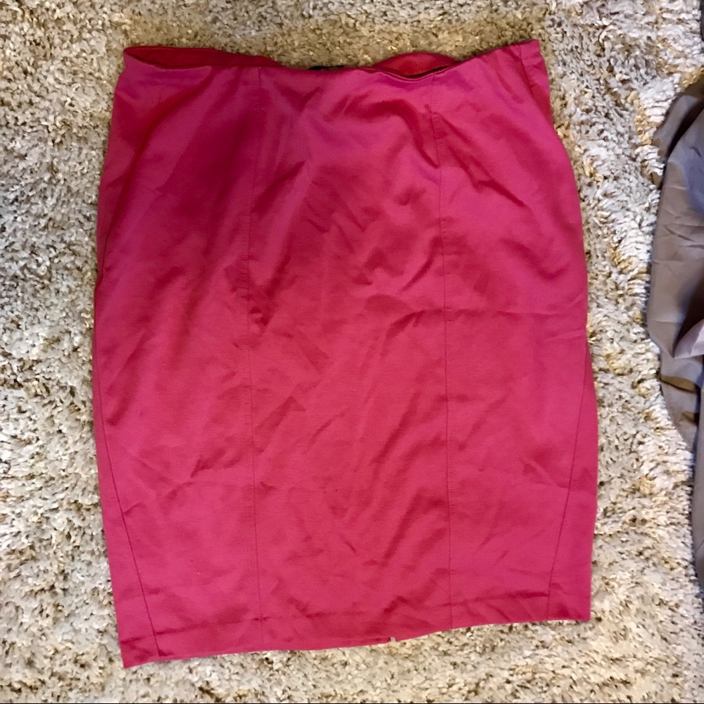 Hot pink pencil skirt