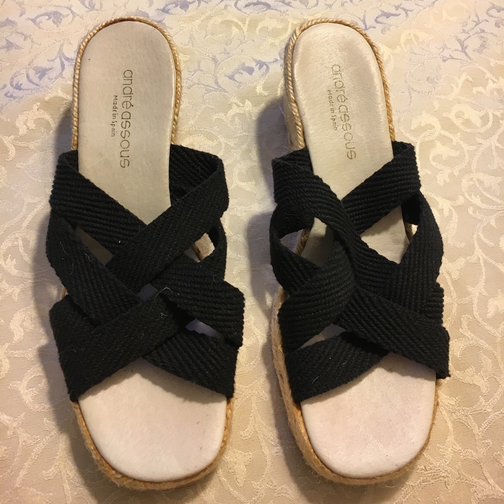 Black Strappy Wedges