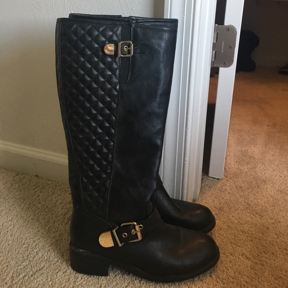 Black riding style boots 6 1/2