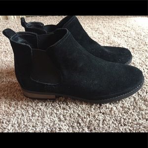 Black suede booties