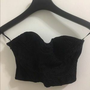 Embroidered Cropped Corset Top