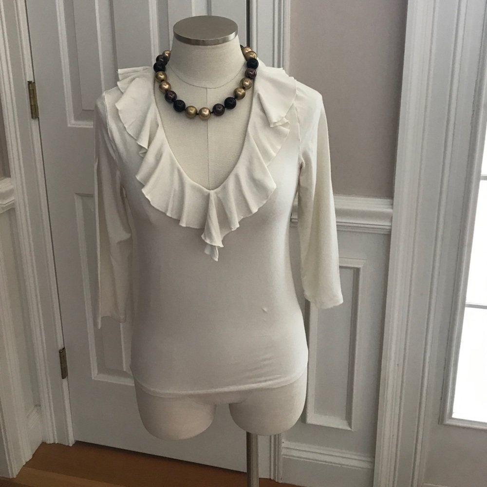 🌷LAUREN RALPH LAUREN Cream Top- Size L