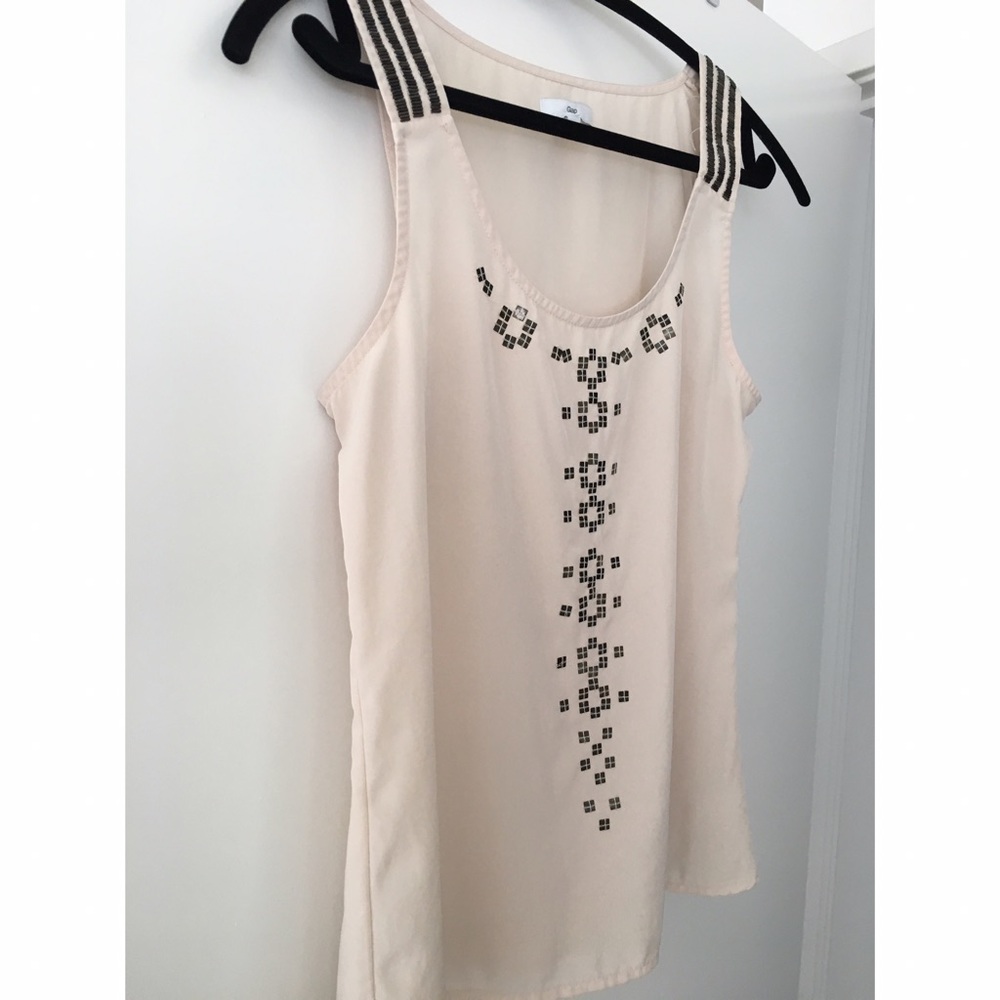 Gap Silky sequence dressy or going out blush top