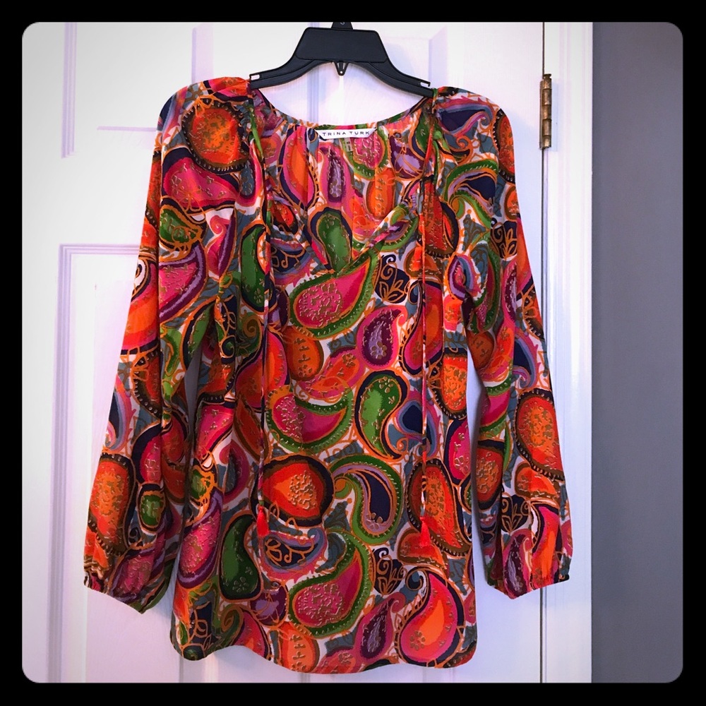 Trina Turn long sleek silk blouse