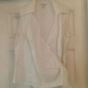 White wrap blouse