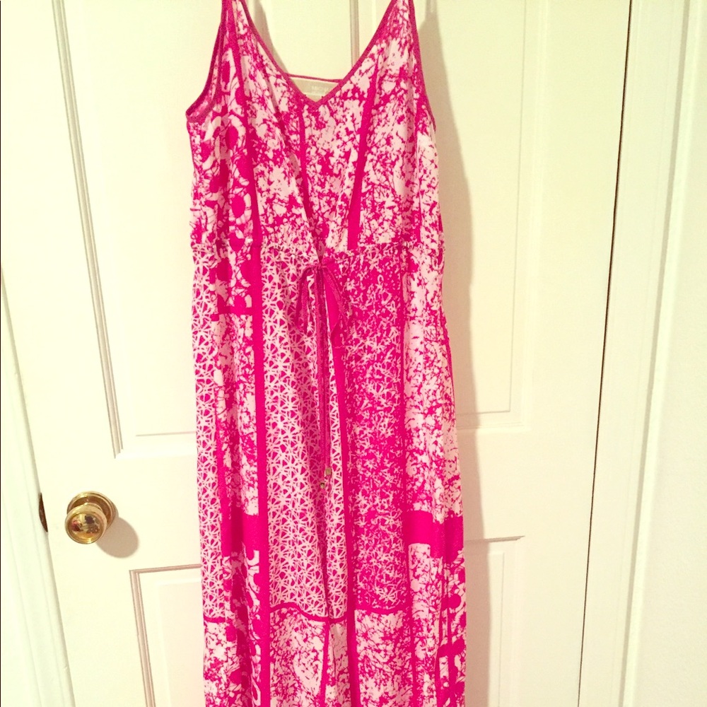 Pink printed maxi dress